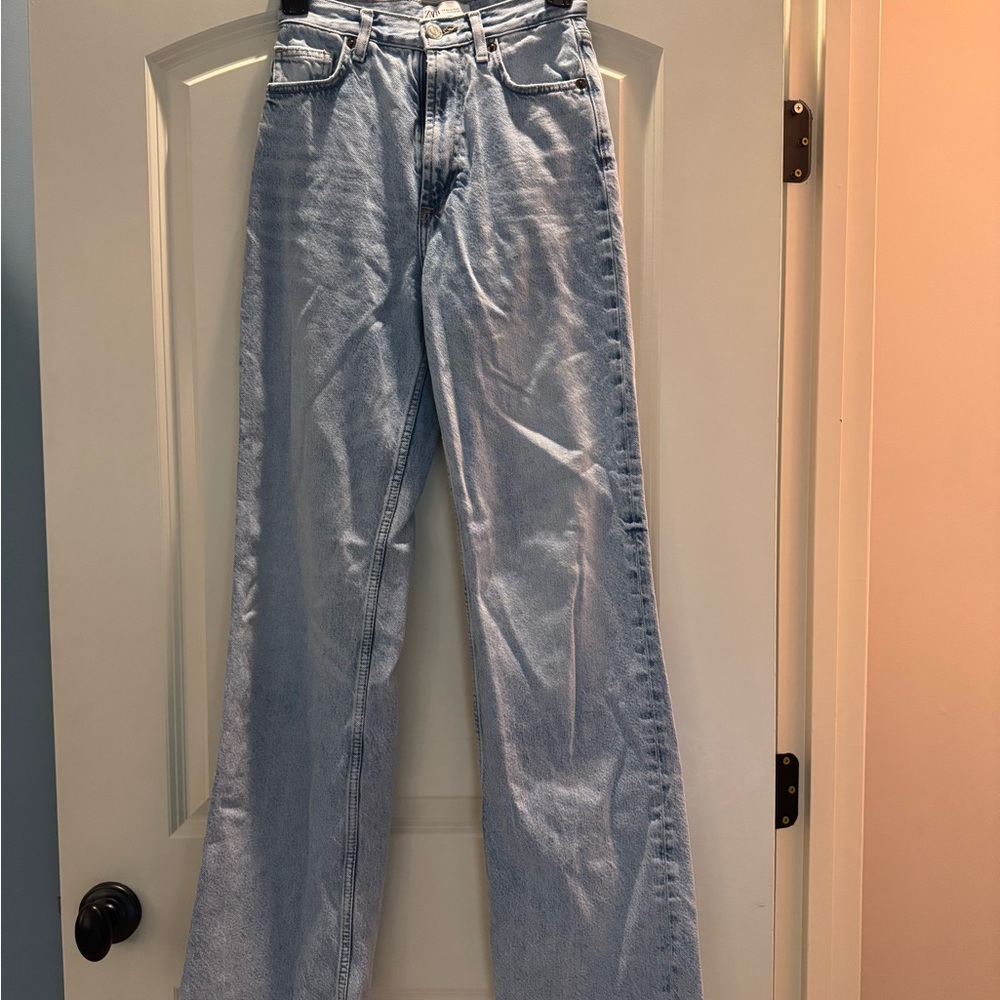 Zara Light Blue Flare Jeans